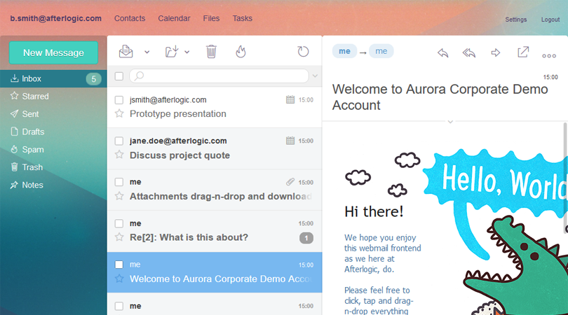 Afterlogic Aurora Corporate 9: Message List