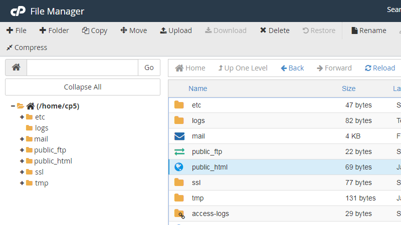 cPanel File Manager 2