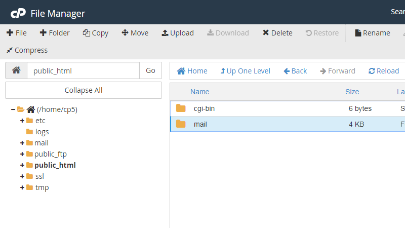 cPanel File Manager 3