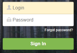 Password reset - Login page